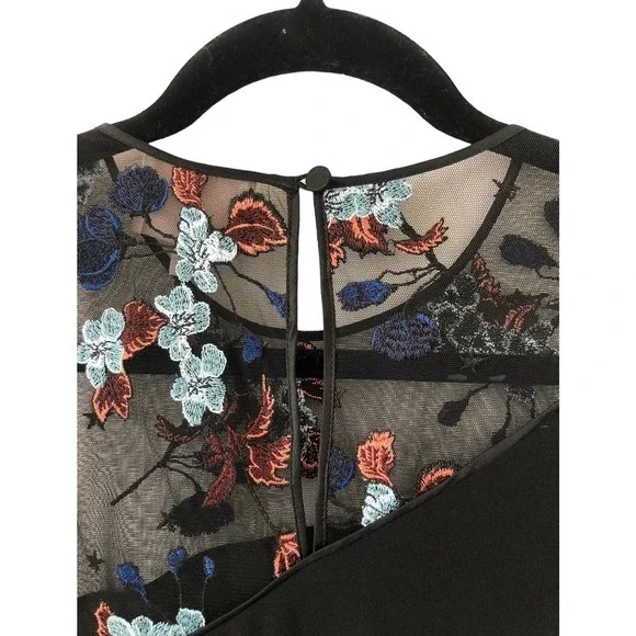 5 a 7 Cinq a Sept Aquarius Designer Embroidered Mesh Ruffle Hem Dress $450 Sz 6‍ - Picture 16 of 16